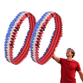 4th of July Sequin Headband Elastic Head Bands for Women Men Independent Day Hair Bands Sparkly Headband for Sports Headbands for Women Stretchy Glitter Hairband for Girls Fourth of July Headbands 2PCS