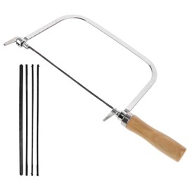 NUOBESTY 1 Set Coping Saw for Woodworking, Wooden Handle Hand Saw Tool with Replacement Blades, Black, 12 Inch
