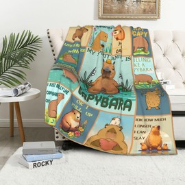 Capybaras Blanket Gift for Girls Boys Kids Animals Lovers Soft Flannel Blankets Cutes Capybara Throw Blanket for Women Men, Capybaras Blanket for Couch Sofa Bedroom Camping Travel 50"x60"