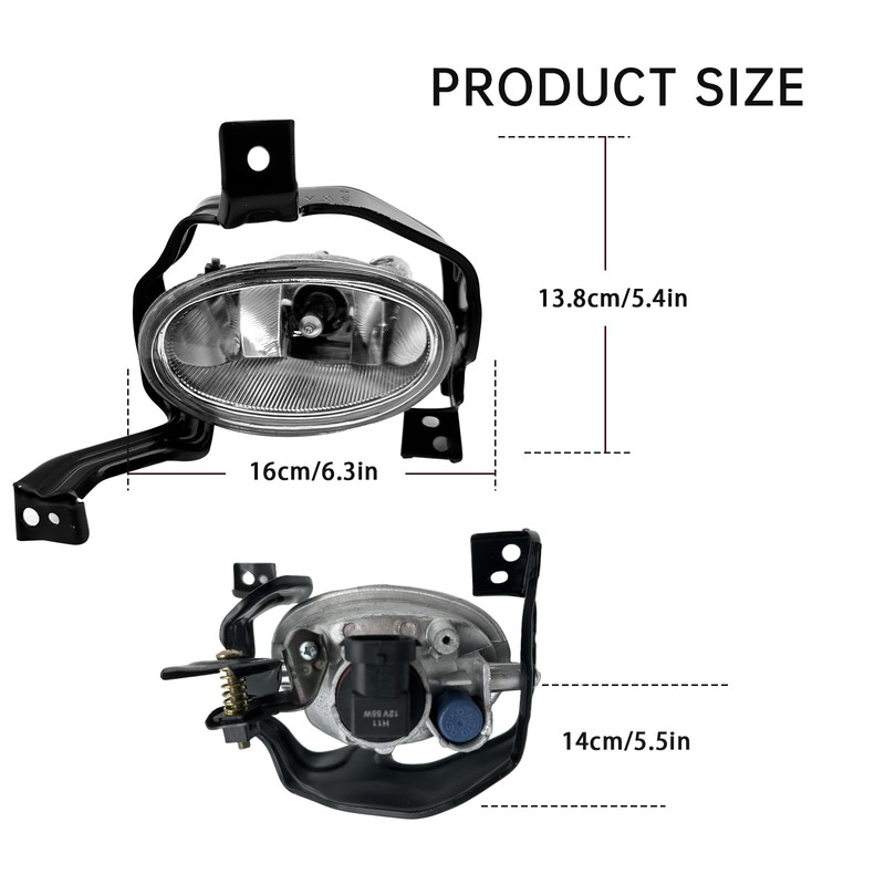 2pcs Fog Lights Compatible With 2010 2011 Honda CRV Fog