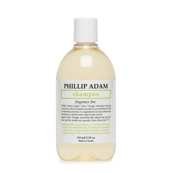Phillip Adam Fragrance Free Shampoo - Sulfate Free and Paraben Free - Balances pH of Hair and Scalp - 12 Ounce