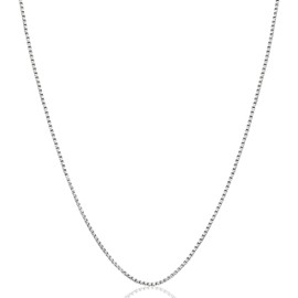 Savlano 925 Sterling Silver Solid 1.0MM Box Chain Necklace For Women & Men - Made in Italy Comes With a Gift Box (16 Inch)