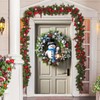 BlissYard Merry Christmas Door Cover Snowman Wreath Lantern Design Hanging