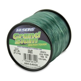 Hi-Seas Grand Slam Monofilament, 60 Pound Test, Green, 1/4-Pound Spool