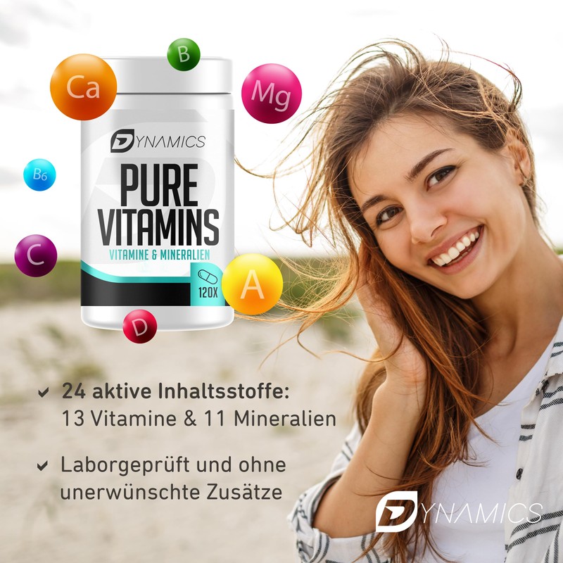 Dynamics Nutrition Multivitamin Tablets High Dose Pure Vitamins 120 Tablets
