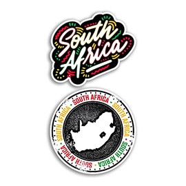 2 x 10cm Wide South Africa Vinyl Stickers - African Holiday Map Travel Gift #78540