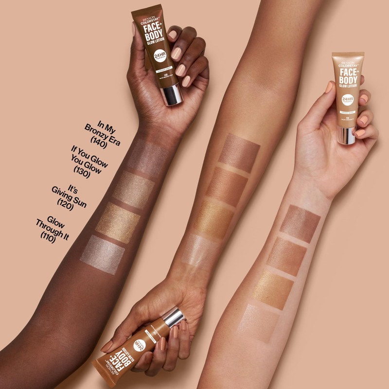 Revlon ColorStay Face & Body Glow Lotion, Hydrating Glow Moisturizer,