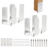 4"x4" Post Base Bracket (Internal 3.5"x3.5")，4 Pcs Stainless Steel Adjustable