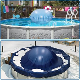 HDAKDDHG Pool Air Cushion for Above Ground Pools, 1.2 x 1.2 m, Round Winter Pool Cover Cushion, Ice Equalizer Air Cushion, Swimming Pool Hibernation Cushion with Ropes to Support