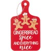 Gingerbread Spice and Everything Nice Red Decorative Hanging Plaque, 30cm