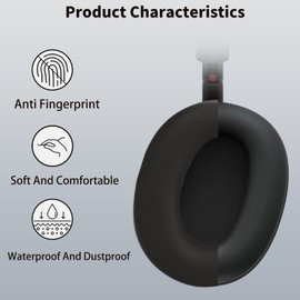 Siliocne Case for Sony WH-1000XM6,3 Sets Silicone Sweat Cover,【YANMONGI】 Earpad/Ear/Headband Covers Protector,Washable Sweatproof Soft Headphones Case Accessories(Black)