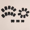 WAFOLOZE Black Press on Nails Short, 24pcs Nails Press on