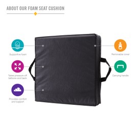 DMI Comfort Seat Cushion for Soft and Firm Support on Wheelchairs, Office Chairs, Dining Chairs and Stadium Seats, Standard Foam, 16 x 16 x 4, Black (Pack of 5)