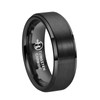 Hioleegi Mens Wedding Bands Tungsten Carbide Rings Basic 8mm Black
