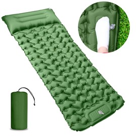 YOUXIU Self-Inflating Sleeping Mat, Ultralight Camping Mat, Inflatable Sleeping Mat, Camping Mattress, Air Mattress, Camping Mat with Foot Pump for Travel, Hiking, Waterproof Sleeping Mat, Tent