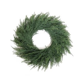 30 Inch Christmas Wreaths for Front Door Real Touch Cedar Wreath Artificial Green Wreath for Indoor Outdoor Home Window Decoration