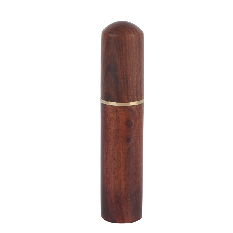 Wooden Toothpick Holder Capsule, Portable Rosewood Case with Screw Connection