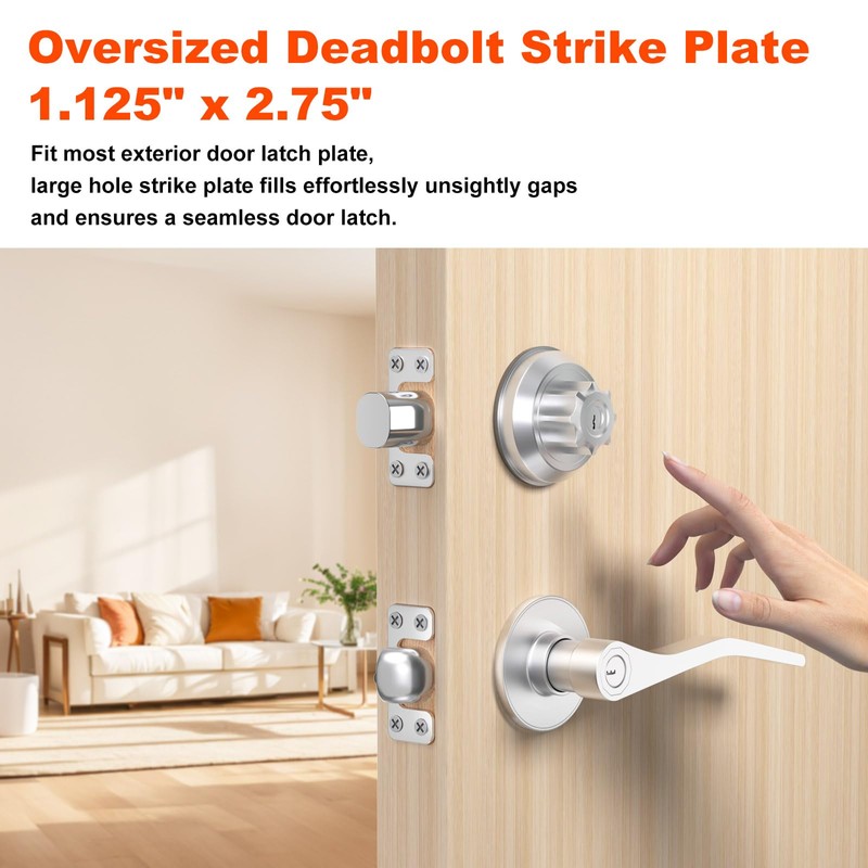 Oversized Deadbolt Strike Plate 1.125" x 2.75" - Adjustable Strike