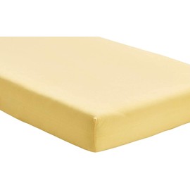 Dudu N Girlie Fitted Sheet Travel Cot Mattress Sheets 95 x 65 - Travel Cot Fitted Sheet 1 Pack Hypoallergenic Baby Cot Sheets Bedding Elasticated Breathable Easy Care (Single Pack, Yellow)