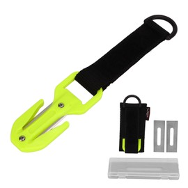 Scuba Diving Line Cutter Dual Sides Dive Cable Rope Cutter with Blade for Safety Rescue Scuba Diver Fluorescent Yellow
