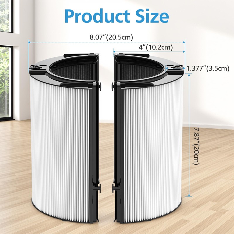 2 Pack Combi 360°Glass HEPA+Activated Carbon Filter For Dyson HP1