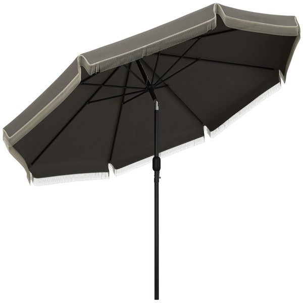 9Ft Patio Umbrella - Dark Gray, with Push Button Tilt