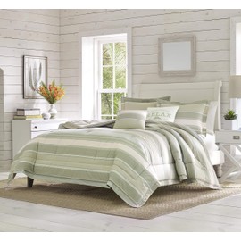 Tommy Bahama | Serenity Bedding Collection Quality Ultra Soft Breathable Cotton Comforter, All Season Premium 5 Piece Set, Designed for Home Hotel Décor, King, Green