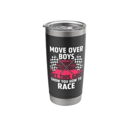 Car Racing Art For Women Girls Race Track Race Car Driver Stainless Steel Insulated Tumbler