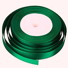 25 Yards / 23 Meters of Satin Ribbon 10mm - (Emerald Green) for Party, Sew, Crafts, Gift wrap, Decorations, Dress, Events, Bows Much More