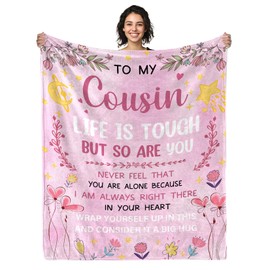 AJIIUSV Cousin Gifts Cousin Blanket Gifts for Cousin Birthday Gifts for Cousin Female Throw Blankets for Women Cousin for Christmas Thanksgiving 50"x60"