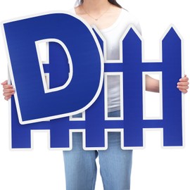 DoubleFill D Fence Sign Football Cheer Signs for Competition Reusable D Fence Cutout Plastic Defense Sports Sign for Sports Party Decoration Basketball Baseball Game Day Yard Cheerleading Accessory