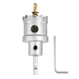 24mm（16/17 inch）Carbide Hole Saw,Metal Steel Hole Saw with Hex Shank, Hole Cutter for Stainless Steel,Sheet Metal, Thick Metal and Iron. 24mm（16/17 inch）