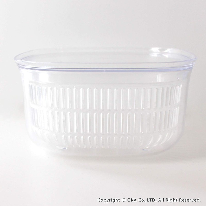 オカ PLYS ベジマジ 野菜用保存かご あらう ホワイト 約21cm×21cm×11cm (ざる 水切り ボウル)