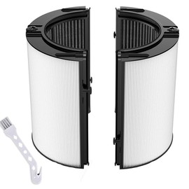 360° Combi Glass 2 in 1 HEPA+Carbon Replacement Filter Compatible with Dyson TP07 HP07 TP06 HP06 PH04 PH03 PH02 PH01 TP09 HP09 Air Purifier, H13 Grade True HEPA Pure Cool Hot Humidify Fan Filter,Black