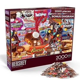 Buffalo Games - Hershey - Hershey Deluxe Collage - Rompecabezas de 2000 Piezas para Adultos, Rompecabezas desafiante Perfecto para Noches de Juego, tamaño Acabado es de 38.50 x 26.50 Pulgadas