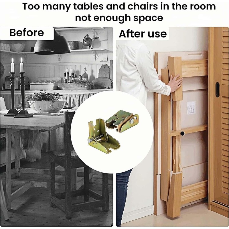 HOLADAWN 4 Pack Heavy Duty Folding Table Leg Brackets, Self