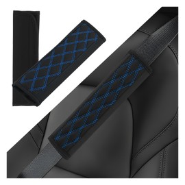 YGDMD 2PCS Seat Belt Cover Pad,Stylish Seatbelt Covers with Diamond Grid Design for Shoulder Protection,Universal Cars Interior Accessories Car Seats Belts Cover for Most Car (Blue)