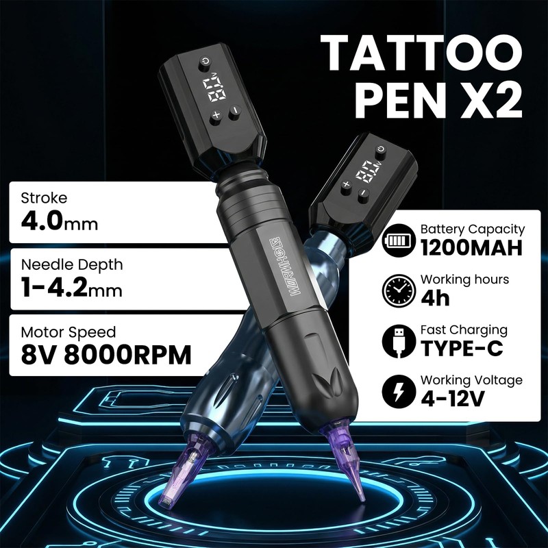 Wormhole Wireless Tattoo Gun Kit – Professional Tattoo Machine with