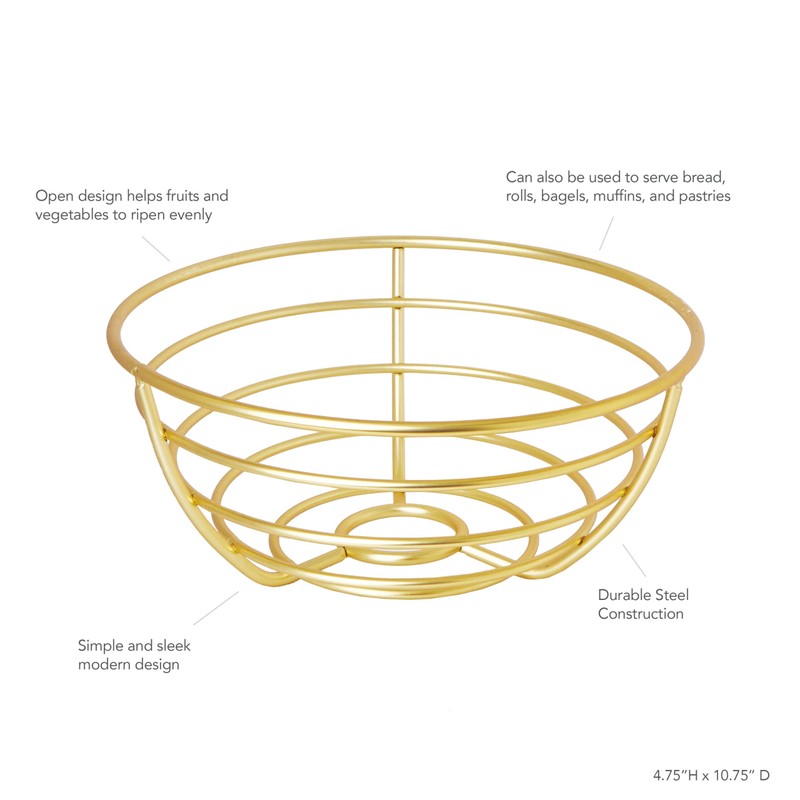 Spectrum Diversified Euro Kitchen Countertop Wire Fruit Bowl - Basket