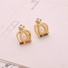 Flairs New York Drop Dangle Earrings Set (Multicolored Crown Pearl,