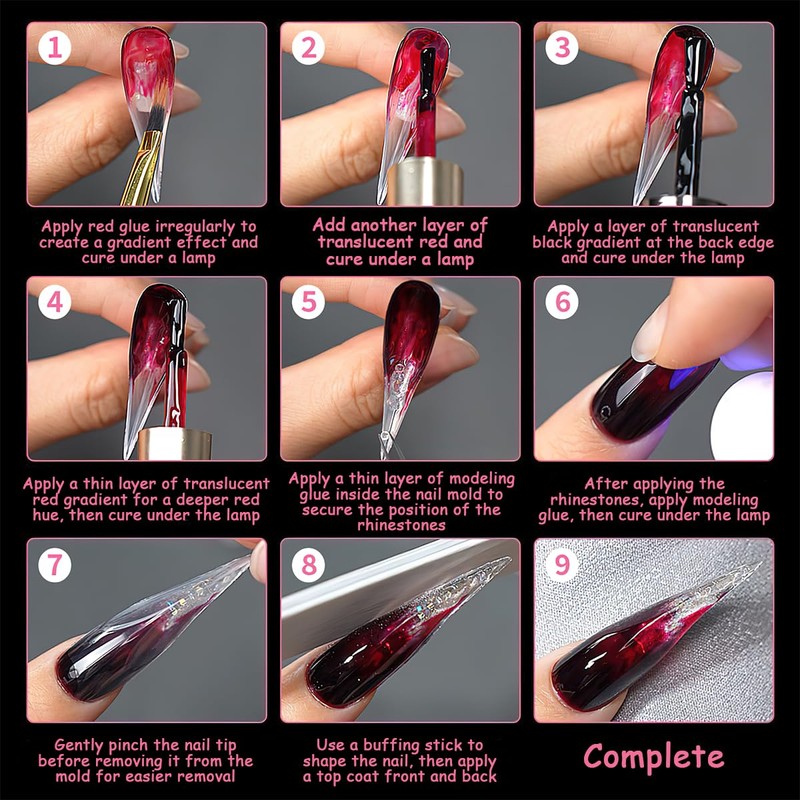 Eagle Claw Nail Extension Tips 140 Pcs Pre-Shaped PP Gel