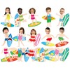 gisgfim 80Pcs Summer Cutouts Surfboard Decoration Hawaiian Beach Surfing Bulletin