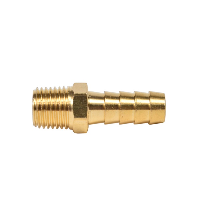 2 Pack Brass Hose Fitting, Adapter, 3/8" Barb x 1/4"
