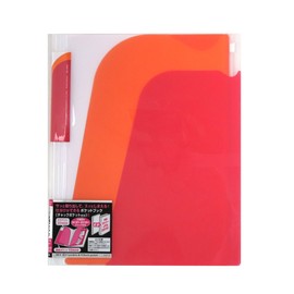 Kokuyo La N205R Pocket Book, Novita Cover with Zipper, 1 Pocket, 4 Medium Pockets, A4, Red,