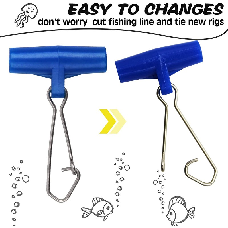 JSHANMEI Fishing Line Sinker Slide with Duo Lock Snap Fishing
