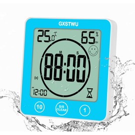 GXSTWU Watch Waterproof (Splashproof), Timer, Thermo-Hygrometer, Digital Magnet, Suction Cup, Wall Mounted, Tabletop, Waterproof Watch, Thermometer, Hygrometer, Bathroom, Bathroom, Kitchen, Courtyard,