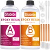 Epoxy Resin, 64OZ Epoxy Resin Crystal Clear, Not-Yellowing No-Bubble, Self