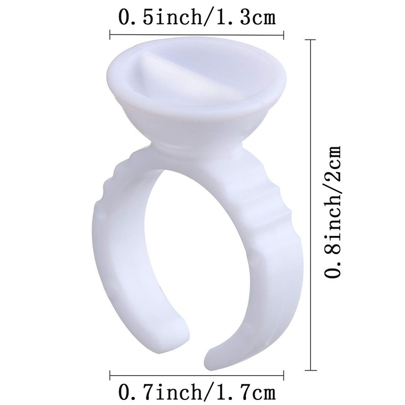 100 pcs White Pigment Glue Ring Cups Tattoo Ink Holder