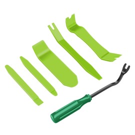 GOOACC 6PCS Auto Trim Removal Tool Kit No-Scratch Tool Kit for Car Audio Dash Panel Window Molding Fastener Remover Tool Kit-Green