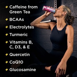 FITAID ENERGY, 200mg Natural Caffeine, Keto, Raspberry Hibiscus, Optimum Performance Formula: BCAAs, Quercetin, Electrolytes, Omega-3s, 15 calories, Paleo, Vegan & GlutenFree, 12 Fl Oz (Pack of 12)
